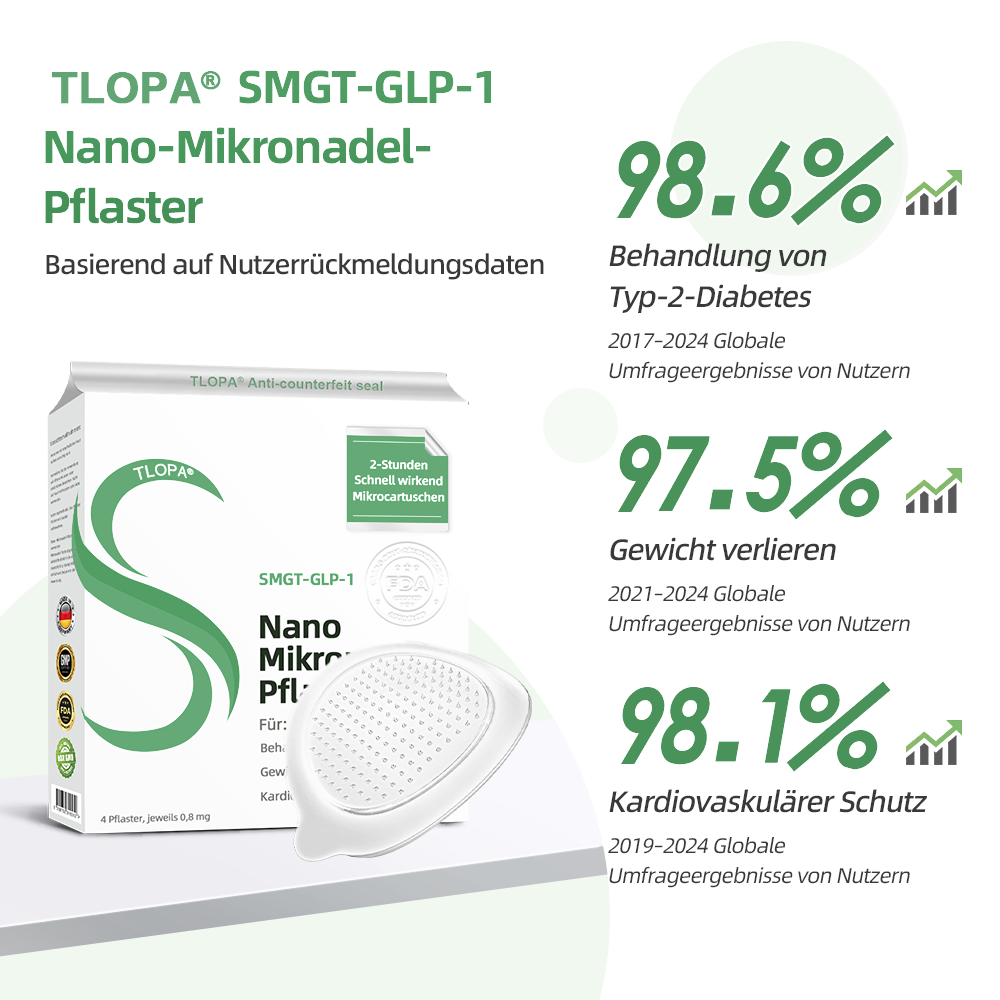 TLOPA®SMGT-GLP-1 Nano-Mikronadel-Pflaster🥑(Schmerzfrei, lang anhaltend, gegen Diabetes, Fettleibigkeit und Herz-Kreislauf-Erkrankungen)
