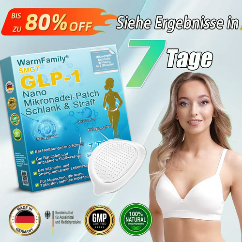 WarmFamily® SMGT-GLP-1 Nano-Mikronadelpflaster mit Kollagen & Matrixyl 3000 ✅ | Klinisch bewährt für Gewichtsverlust, Herz-Kreislauf-Gesundheit, Diabetes und weitere Gesundheitsprobleme, vom Arzt empfohlen👨👨