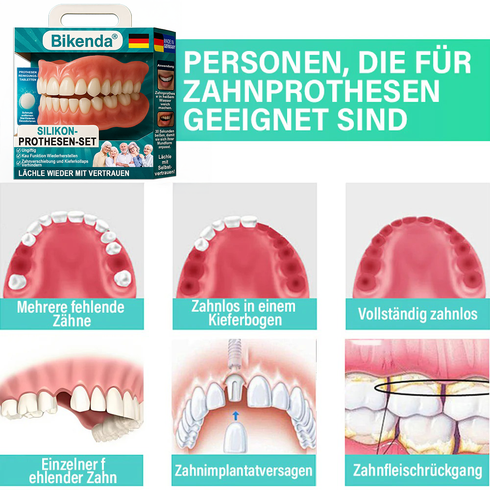 ✅ Hergestellt & Versand aus Deutschland | Bikenda® Vollprothese mit Saugpassform 🍀