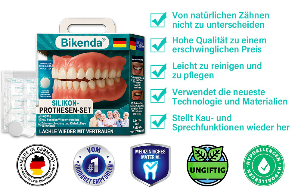 ✅ Hergestellt & Versand aus Deutschland | Bikenda® Vollprothese mit Saugpassform 🍀